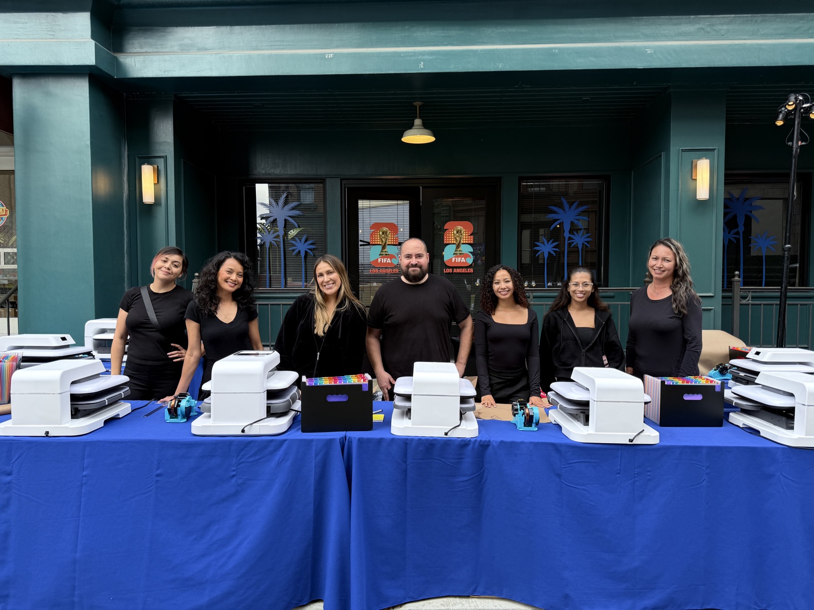 Heat press and DTF production table for On-Demand T-Shirt Printing